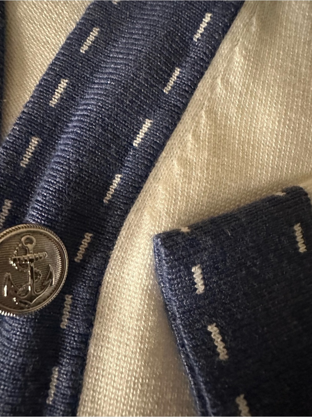 Karl Lagerfeld White Cardigan with Blue Trim - Picture 6 of 8